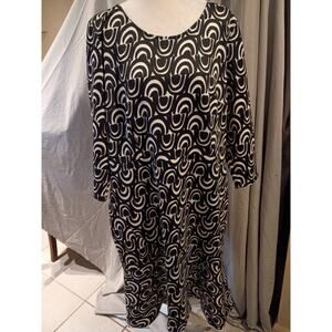 Eloquii Dress Black With White Swirls Sz 20 Office Feminine